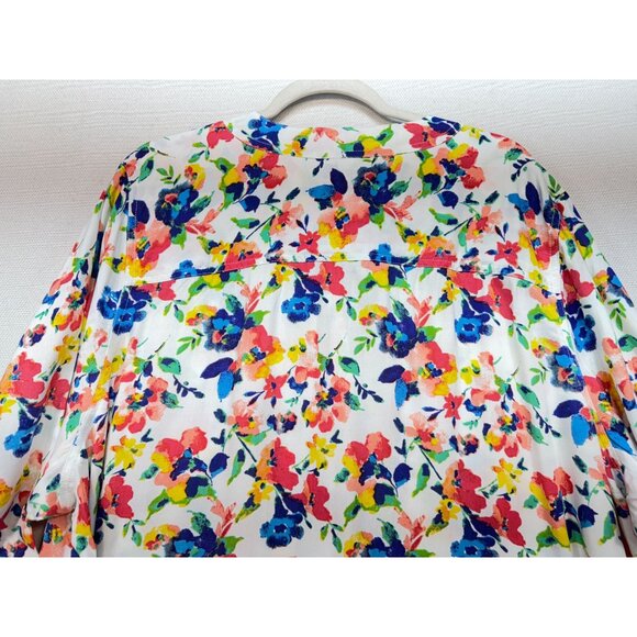 Woman Within Womens Tunic Blouse Top Size 2X Multicolor Floral Loose Fit Boho - Picture 13 of 14